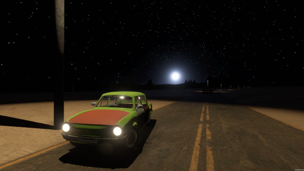 The endless desert highway stretching toward the horizon