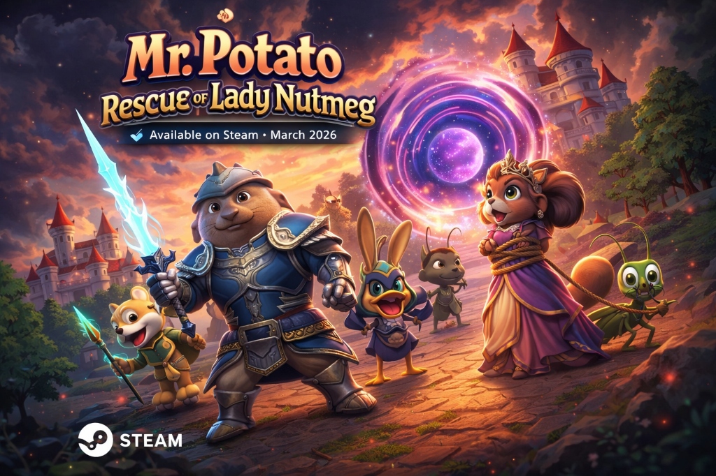 Mr. Potato Returns in “Mr. Potato and the Rescue of Lady Nutmeg” — Wishlist Now for March 2026 (Steam)
