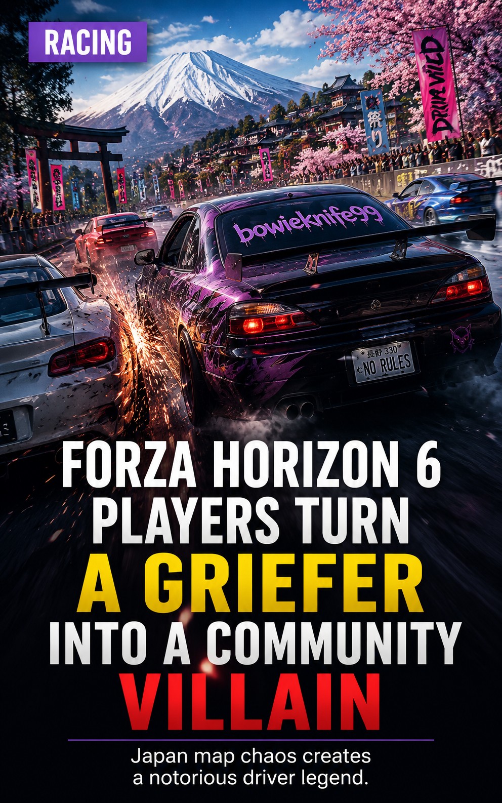 Forza Horizon 6 players turn griefer bowieknife99 into a community villain