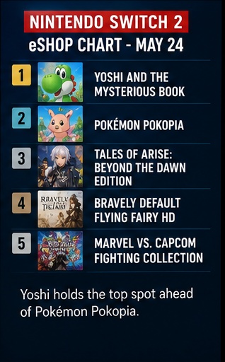 Yoshi holds off Pokémon Pokopia on Switch 2 eShop chart