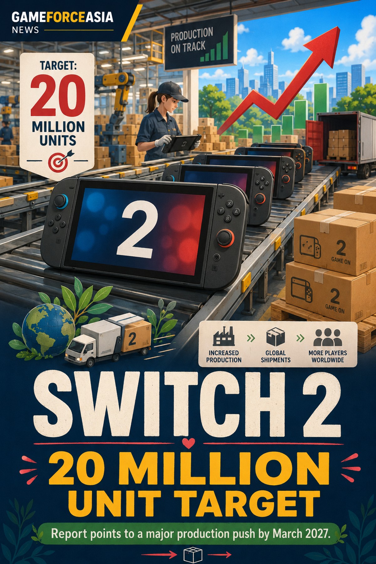 Nintendo reportedly targets 20 million Switch 2 units by March 2027