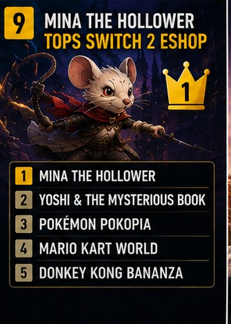 Mina the Hollower takes number one on Switch 2 eShop