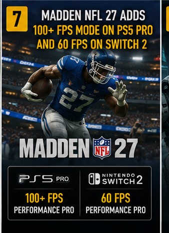 Madden NFL 27 adds 100+ FPS mode on PS5 Pro and 60 FPS on Switch 2