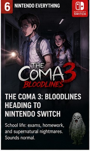 The Coma 3: Bloodlines heading to Nintendo Switch