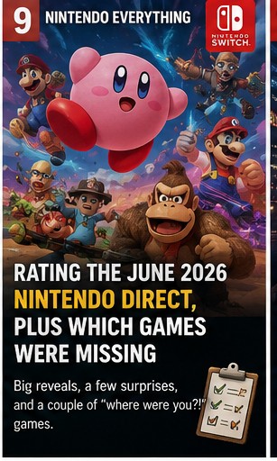 Rating the June 2026 Nintendo Direct, plus which games were missing