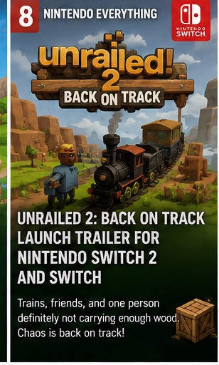 Unrailed 2: Back on Track launch trailer for Nintendo Switch 2 and Switch