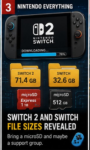 Nintendo Switch 2 and Switch file sizes – The Adventures of Elliot, #Drive Rally, more
