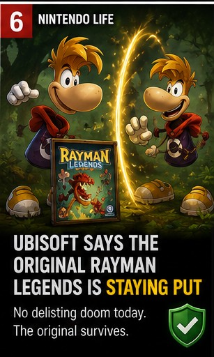 Ubisoft Says The Original Rayman Legends Is "Staying Put"