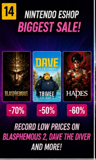 Nintendo Switch eShop latest sales include lowest prices ever for Blasphemous 2, Dave the Diver and more