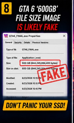 GTA 6 ‘600 GB’ file size image is likely fake