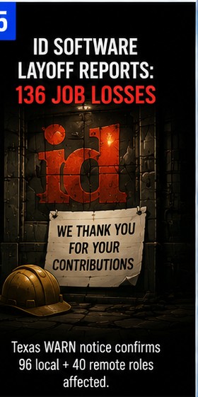 9 July 2026 – id Software Layoff Reports Deepen After 136 Job Losses