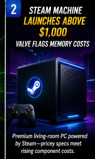 Steam Machine Launches Above the $1,000 Mark as Valve Flags Memory Costs