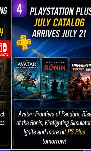 PlayStation Plus July Catalog Prepares for July 21 Rollout