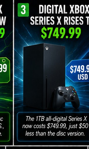 Digital Xbox Series X Rises to $749.99