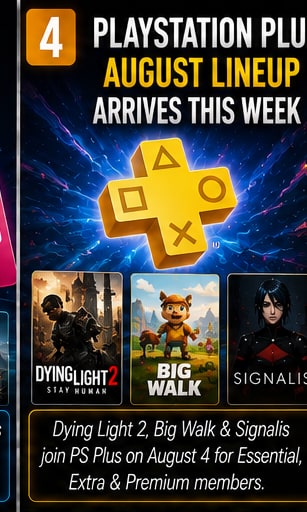 PlayStation Plus August Lineup Arrives This Week