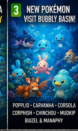 Bubbly Basin Introduces New Pokémon Residents
