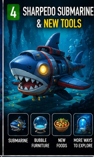 Sharpedo Submarine Expands Pokopia Exploration
