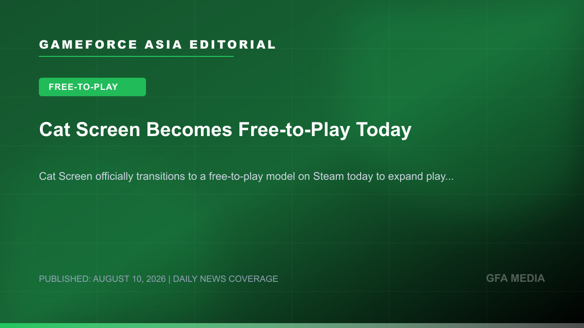 Cat Screen Becomes Free-to-Play Today