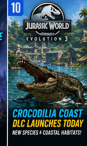 Jurassic World Evolution 3 Adds Crocodilia Coast DLC