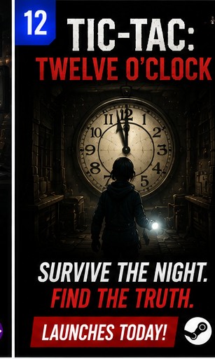 TIC-TAC: Twelve o'clock Brings Survival Horror to Steam Today