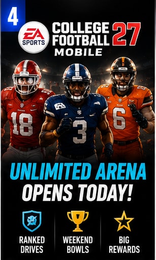 EA Sports College Football Mobile Opens Unlimited Arena Today