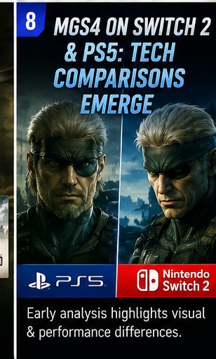Metal Gear Solid 4 Switch 2 and PS5 Versions Show Technical Differences