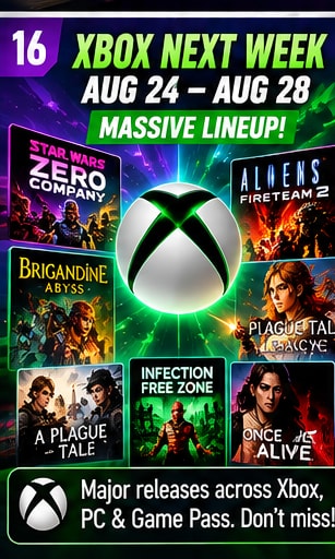 Xbox Details a Packed August 24–28 Release Week