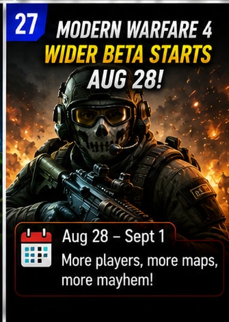 Modern Warfare 4's Wider Beta Phase Starts August 28
