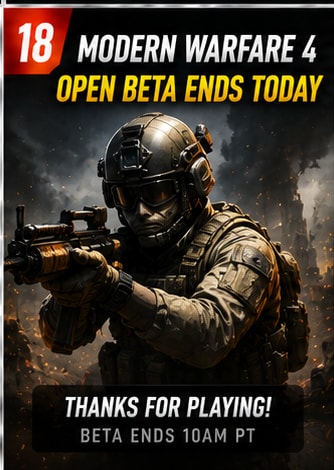 Modern Warfare 4 Open Beta Ends Today