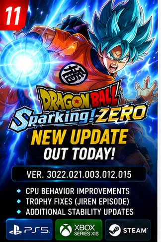 Dragon Ball: Sparking! ZERO Update Rolls Out Today