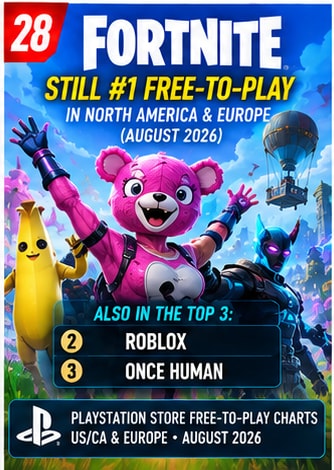 Fortnite Remains PlayStation's Most Downloaded Free-to-Play Game