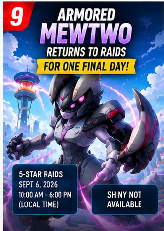 Armored Mewtwo Returns to Pokémon GO Raids for One Final Day