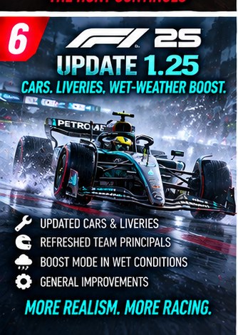 F1 25 Version 1.25 Updates Cars, Liveries and Wet-Weather Boost