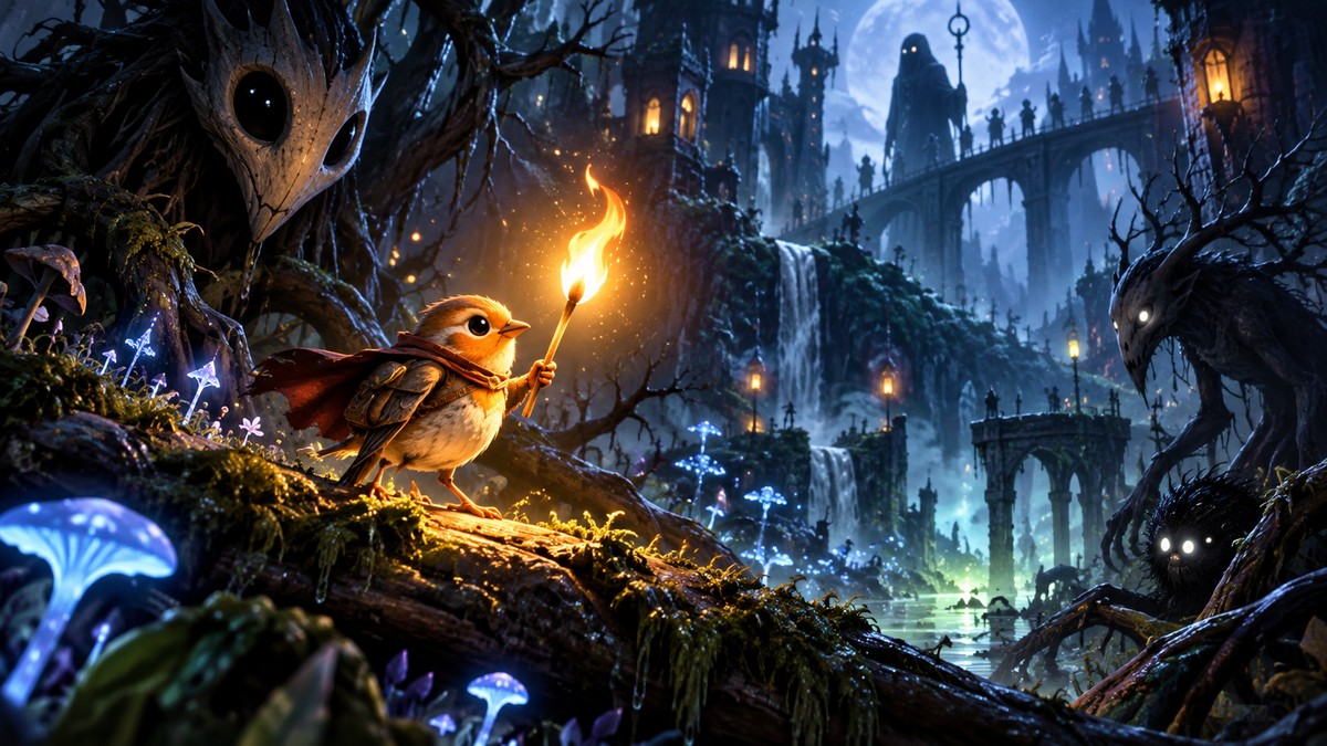 Well Dweller Sends a Matchstick-Wielding Bird Into One of 2026's Strangest Fairy Tales — original editorial gaming news illustration