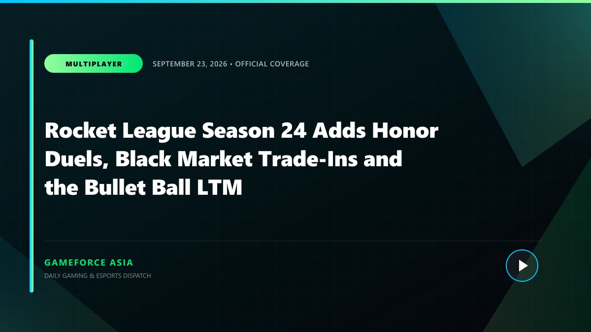 Rocket League Season 24 Adds Honor Duels, Black Market Trade-Ins and the Bullet Ball LTM — original editorial gaming news illustration