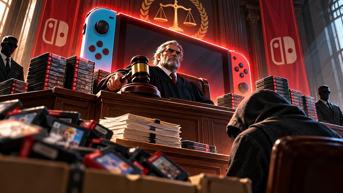 Nintendo Wins $4.5 Million Judgment Against Prolific Switch Pirate — original editorial gaming news illustration