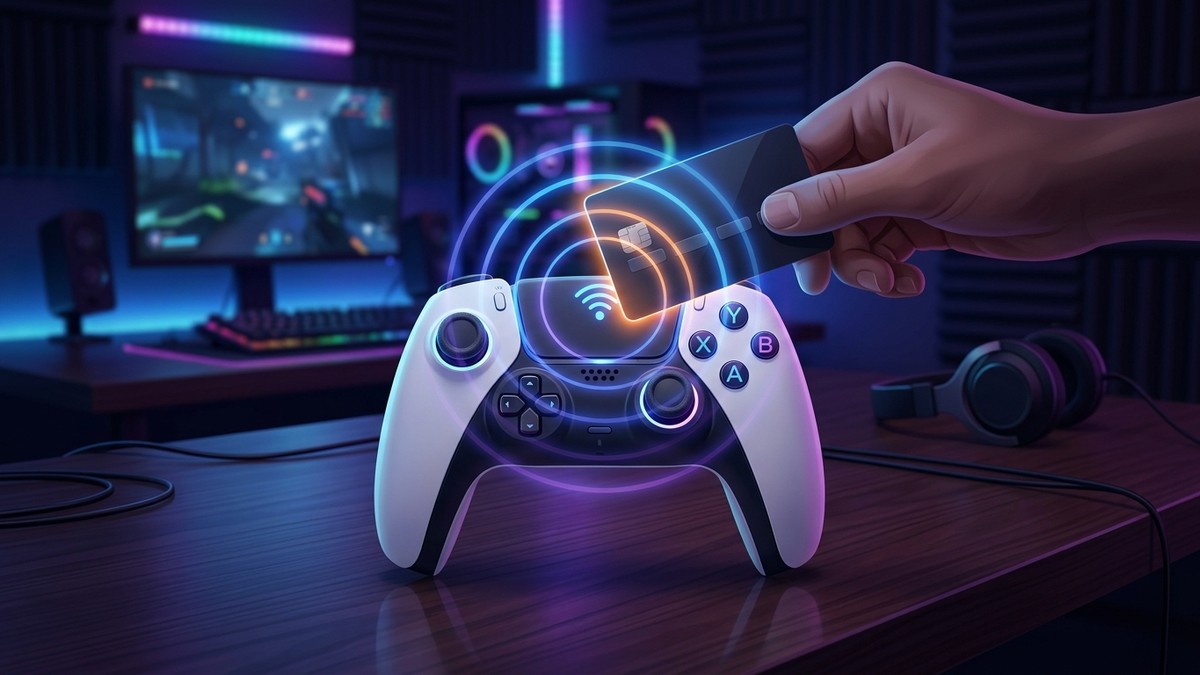 PlayStation Patent Imagines Paying for Games by Tapping a Card on the DualSense — original editorial gaming news illustration