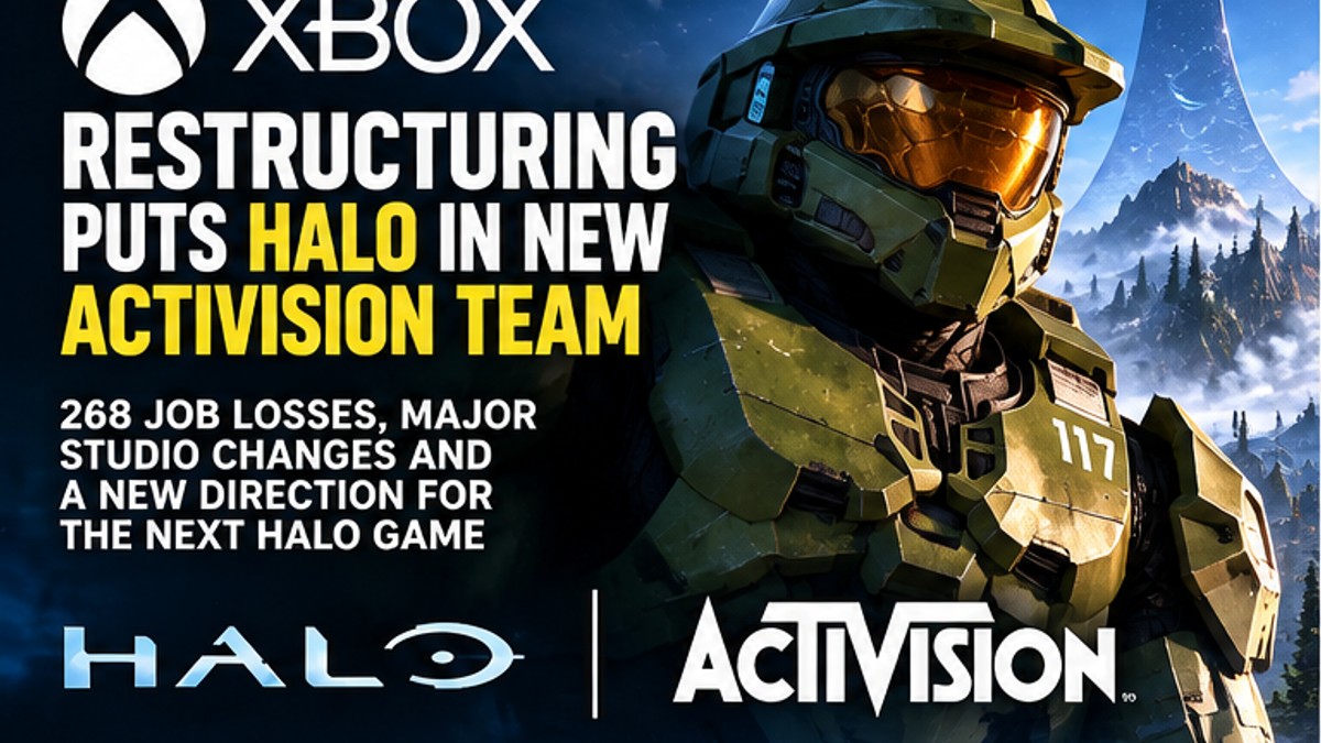 Xbox's Restructuring Hands Halo Development to a New Activision Team — original editorial gaming news illustration