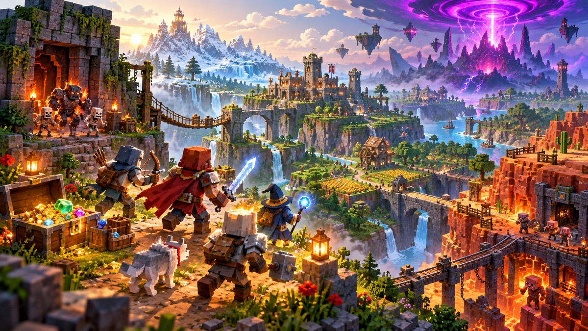 Minecraft Dungeons II Abandons Traditional Levels for an Interconnected World — original editorial gaming news illustration