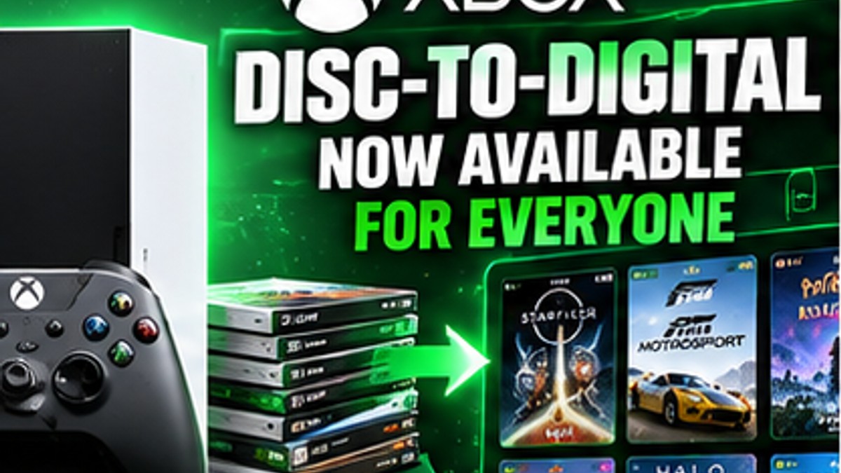 Xbox Rolls Out Disc-to-Digital Conversion to Everyone, Making Physical Games Useful on Digital-Only Consoles — original editorial gaming news illustration