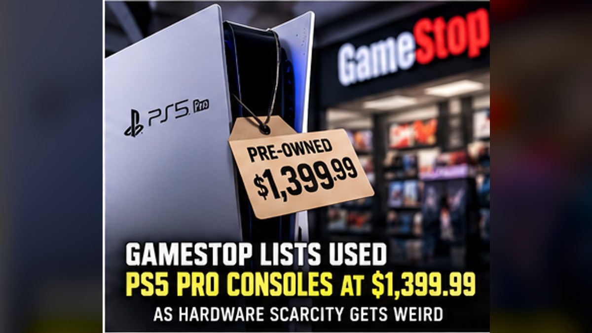 GameStop Lists Used PS5 Pro Consoles at $1,399 as Hardware Scarcity Gets Weird — original editorial gaming news illustration