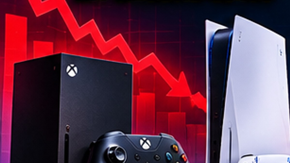 Xbox Sales Hit Record Lows While PlayStation Suffers Its Worst US Hardware Performance Since 2013 — original editorial gaming news illustration