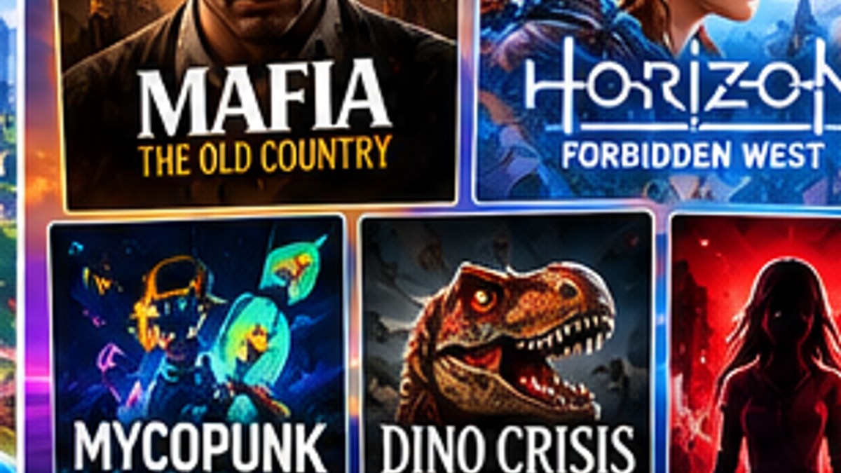 PlayStation Plus October Lineup Adds Mafia, Horizon Forbidden West, Mycopunk and Dino Crisis 2 — original editorial gaming news illustration