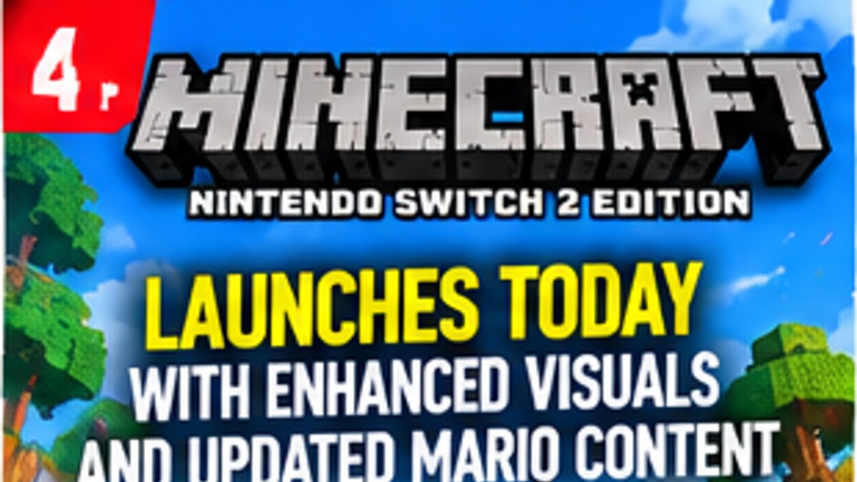 Minecraft Arrives on Nintendo Switch 2 With Enhanced Visuals and Updated Mario Content — original editorial gaming news illustration