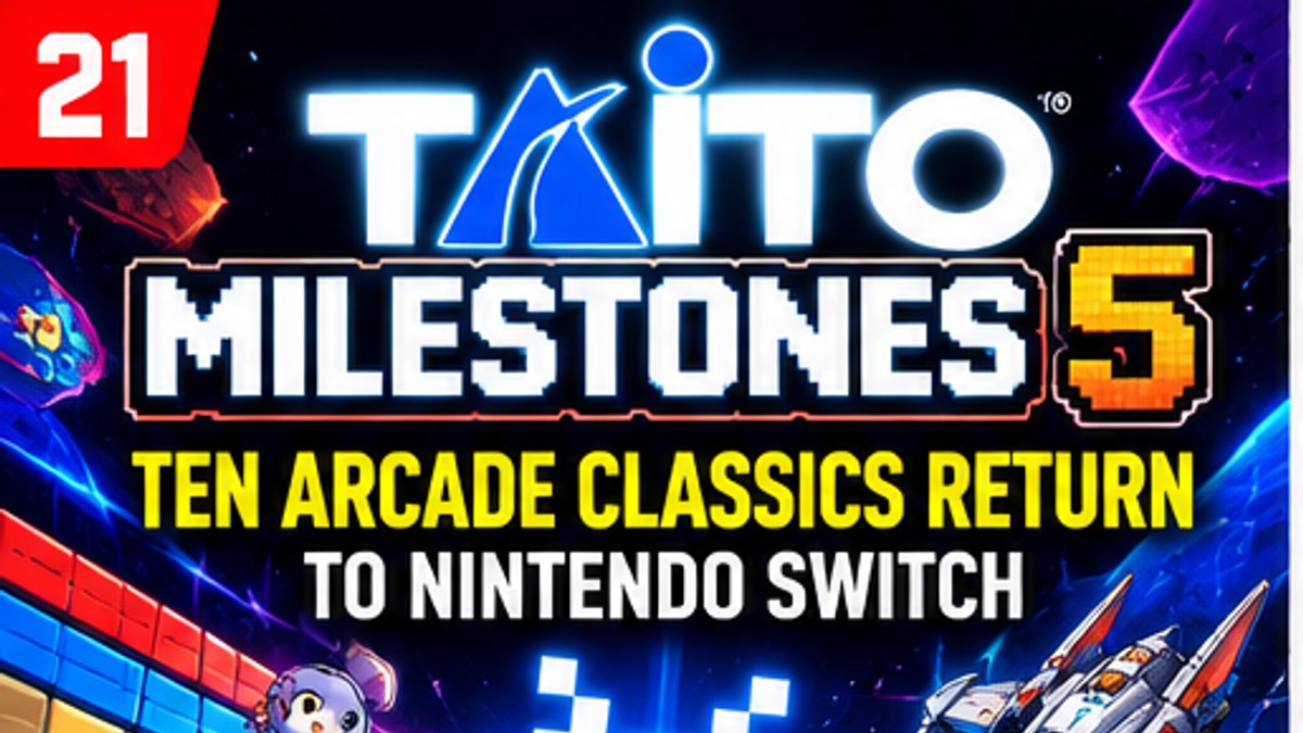 TAITO Milestones 5 Announced With Ten Classic Arcade Games for Nintendo Switch — original editorial gaming news illustration