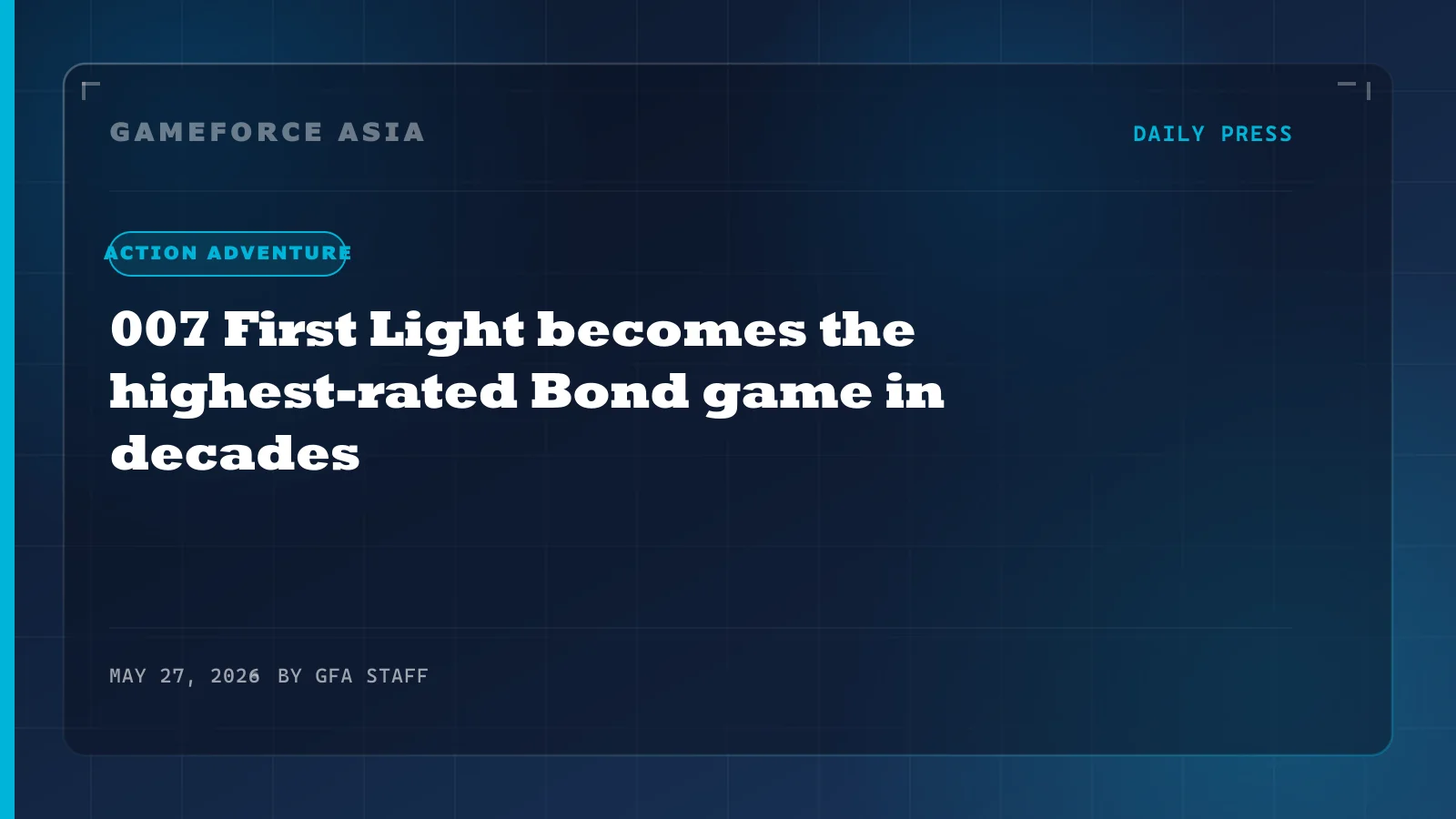007 First Light becomes the highest-rated Bond game in decades