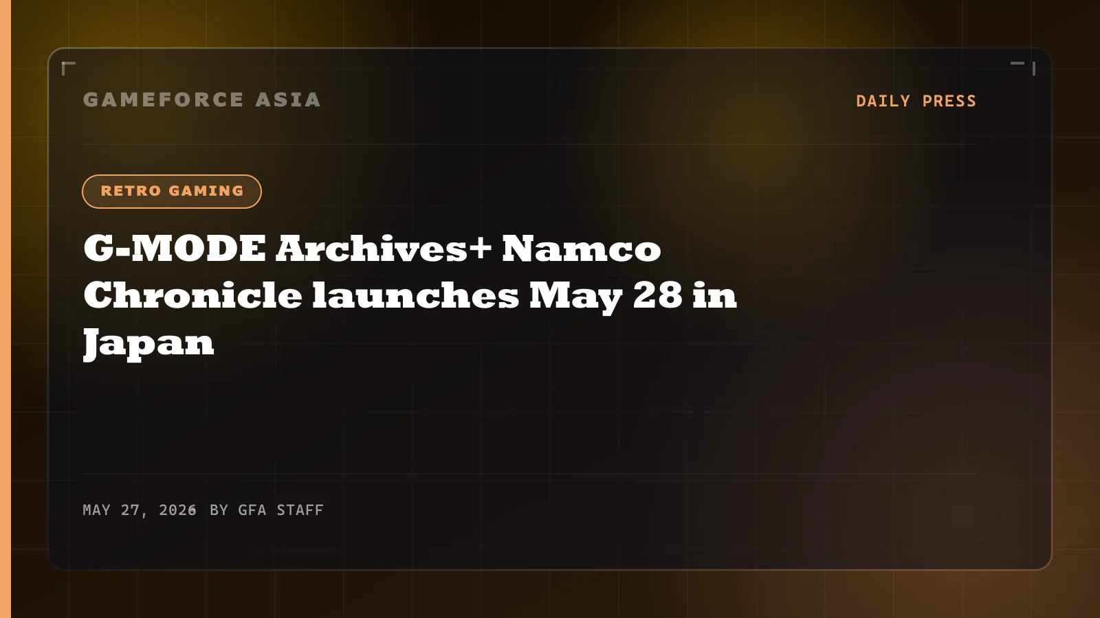 G-MODE Archives+ Namco Chronicle launches May 28 in Japan