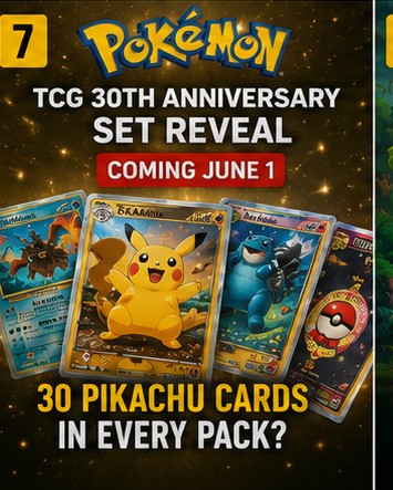Pokémon 30th Anniversary TCG set reveal arrives next week