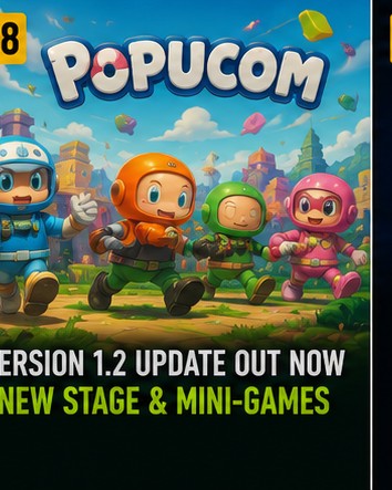 POPUCOM version 1.2 adds new story stage and mini-games