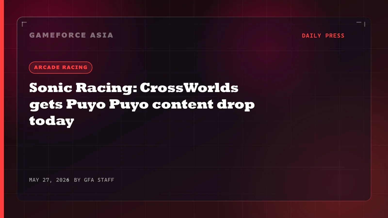 Sonic Racing: CrossWorlds gets Puyo Puyo content drop today